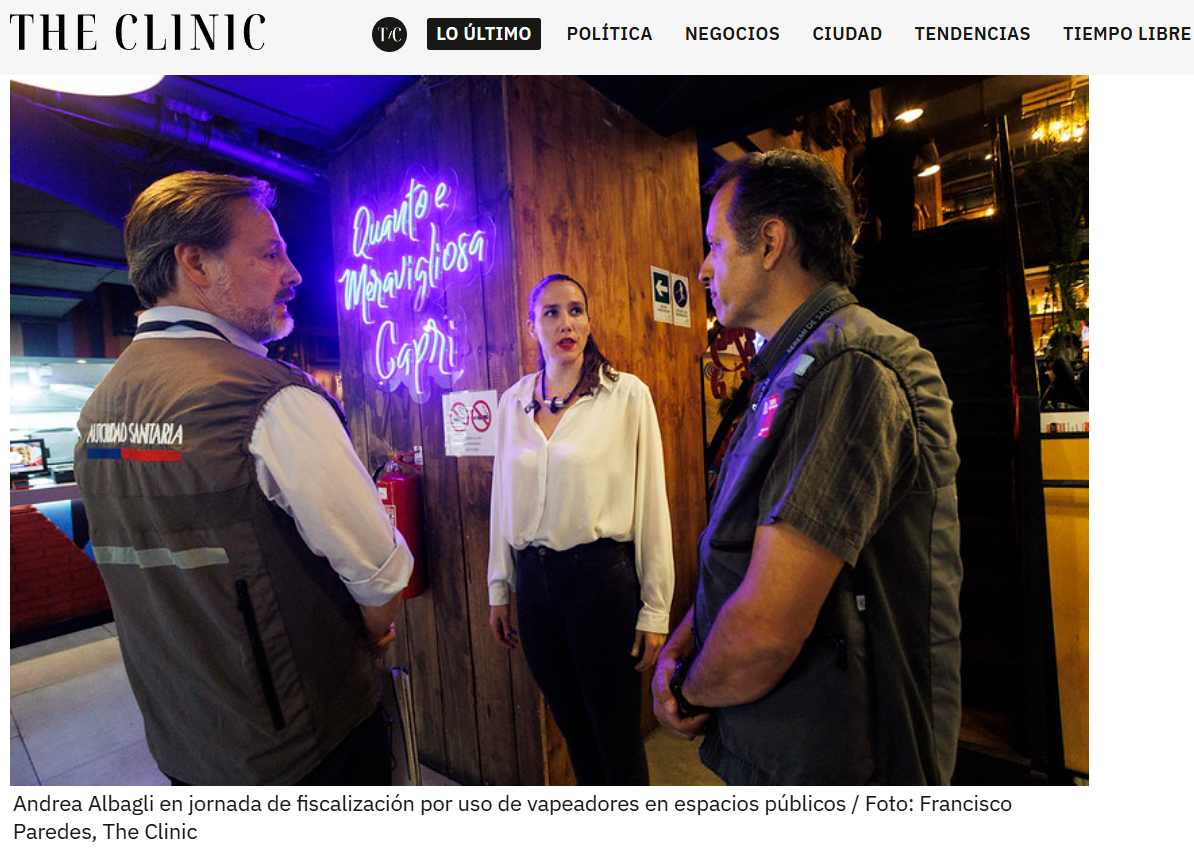 Nota de prensa: Fiscalizaciones por ley de tabaco y vapers Ministerio de Salud